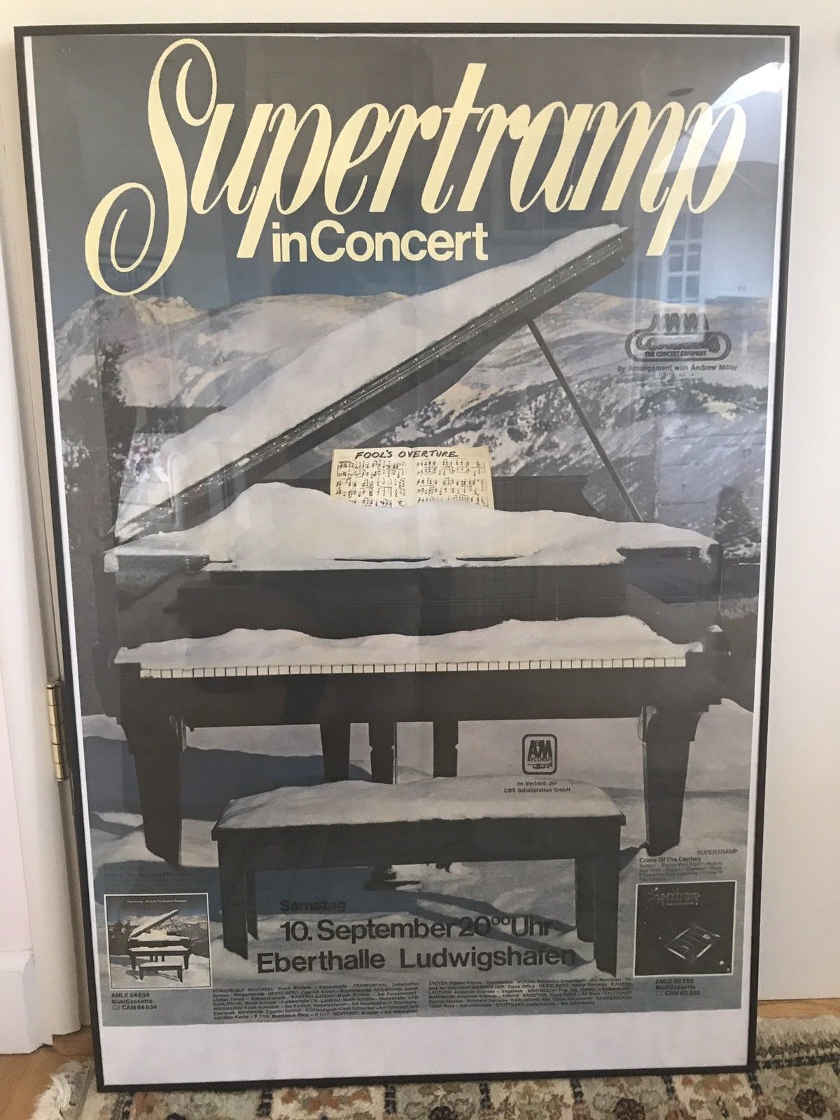 ORIGINAL 1977 SUPERTRAMP QUIETEST MOMENTS CONCERT A&M RECORDS PROMO POSTER RARE