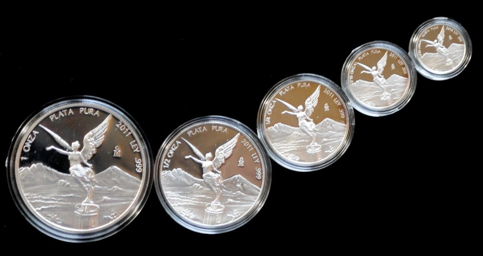 2013 SILVER LIBERTAD 5 COIN SET 1 oz 1/2,1/4,1/10,1/20 oz Coins