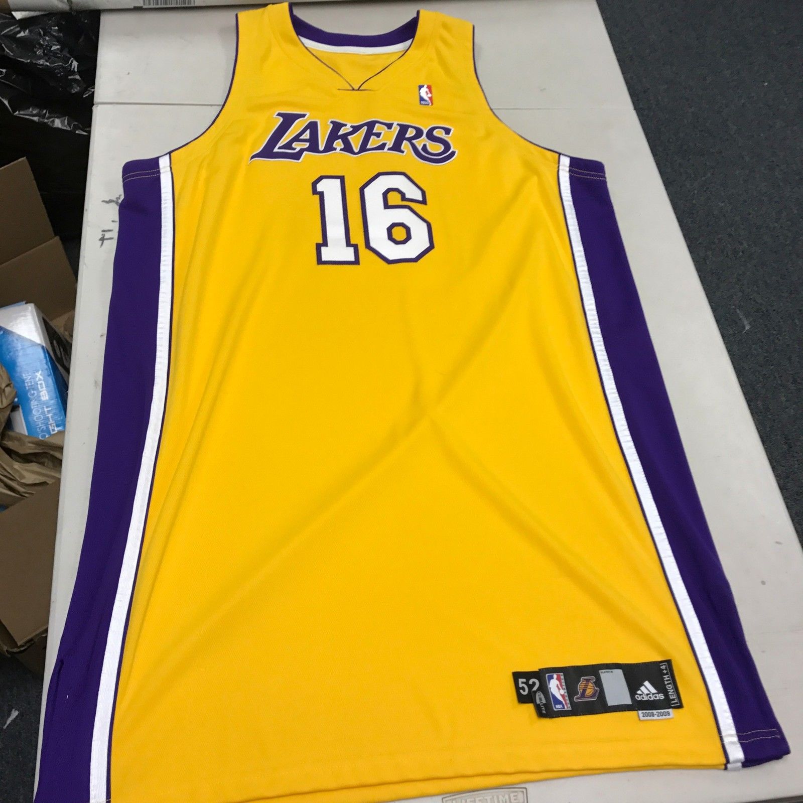 2008-09 Pau Gasol Game Used Signed Los Angeles Lakers Jersey JSA COA