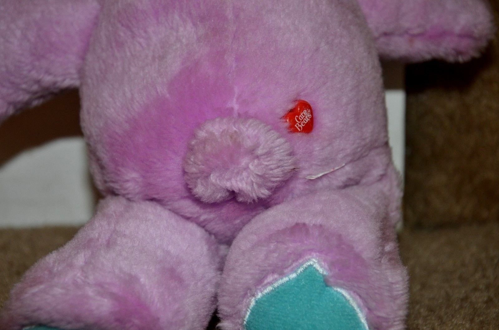 Share Bear Environmental Care Bears 14" Plush Purple Vintage Stuffed Animal 1991