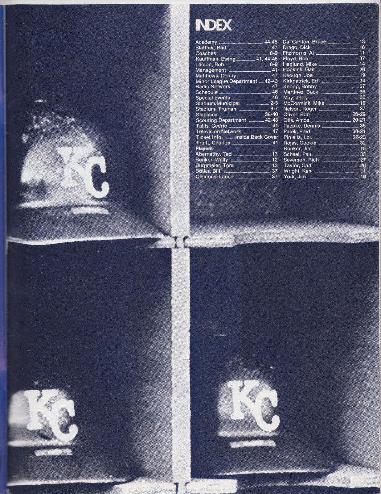 1971 Kansas City Royals Official MLB Baseball Vintage Yearbook Program Magazine