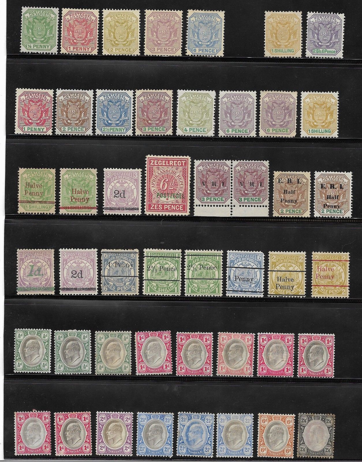 SOUTH AFRICA STAMP TRANSVAAL - COLLECTION OF UNUSED STAMPS