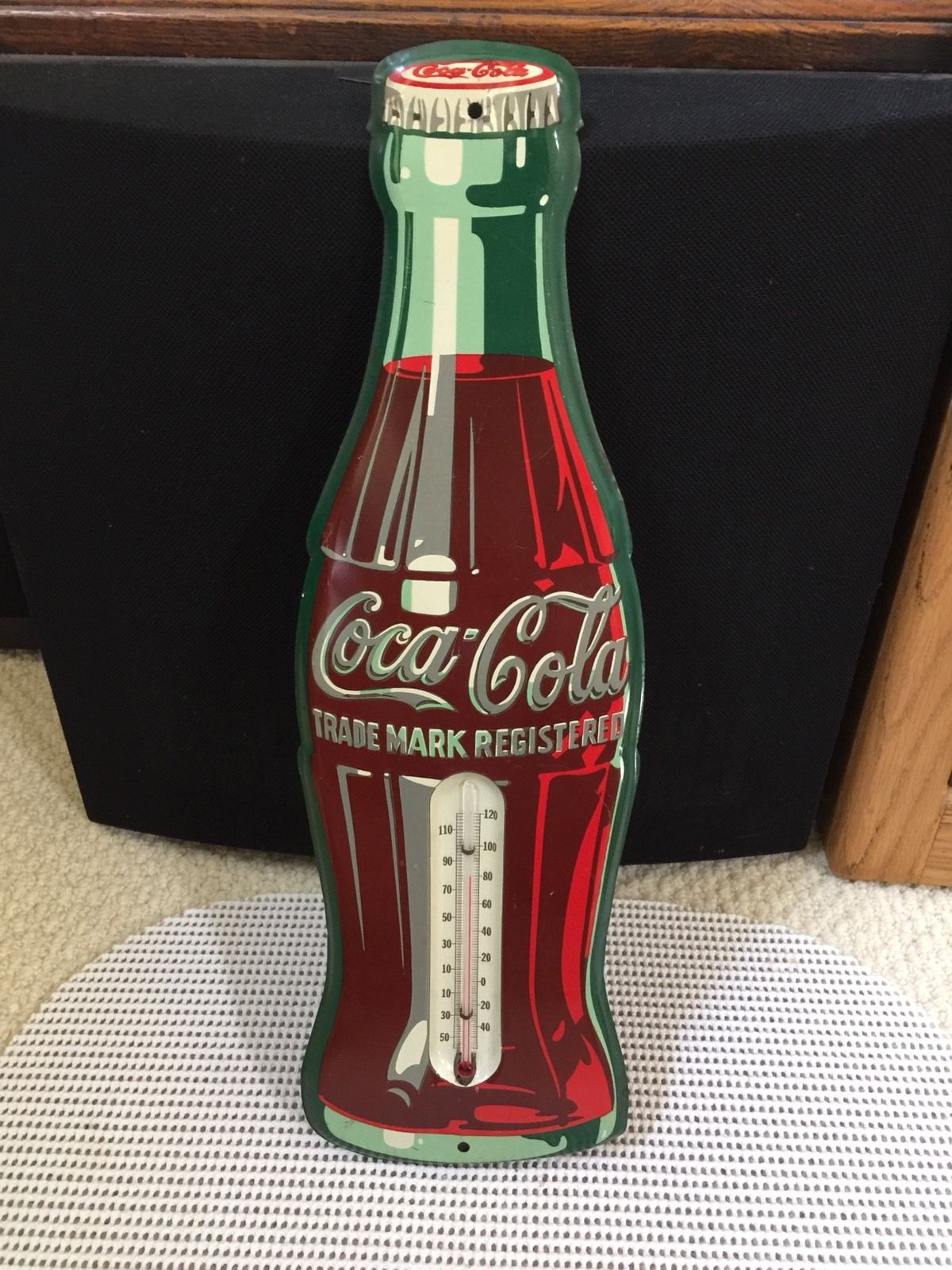 VINTAGE  11 1/2"   "COCA-COLA" BOTTLE SHAPED THERMOMETER, ALL ORIGINAL CONDITION