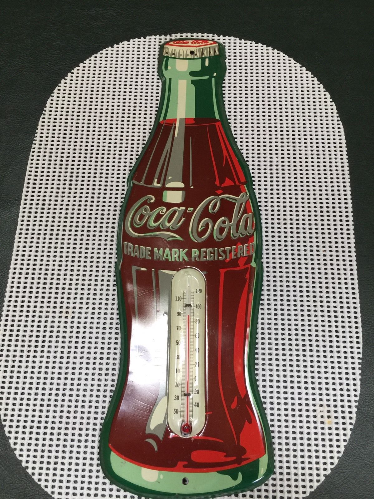 VINTAGE  11 1/2"   "COCA-COLA" BOTTLE SHAPED THERMOMETER, ALL ORIGINAL CONDITION