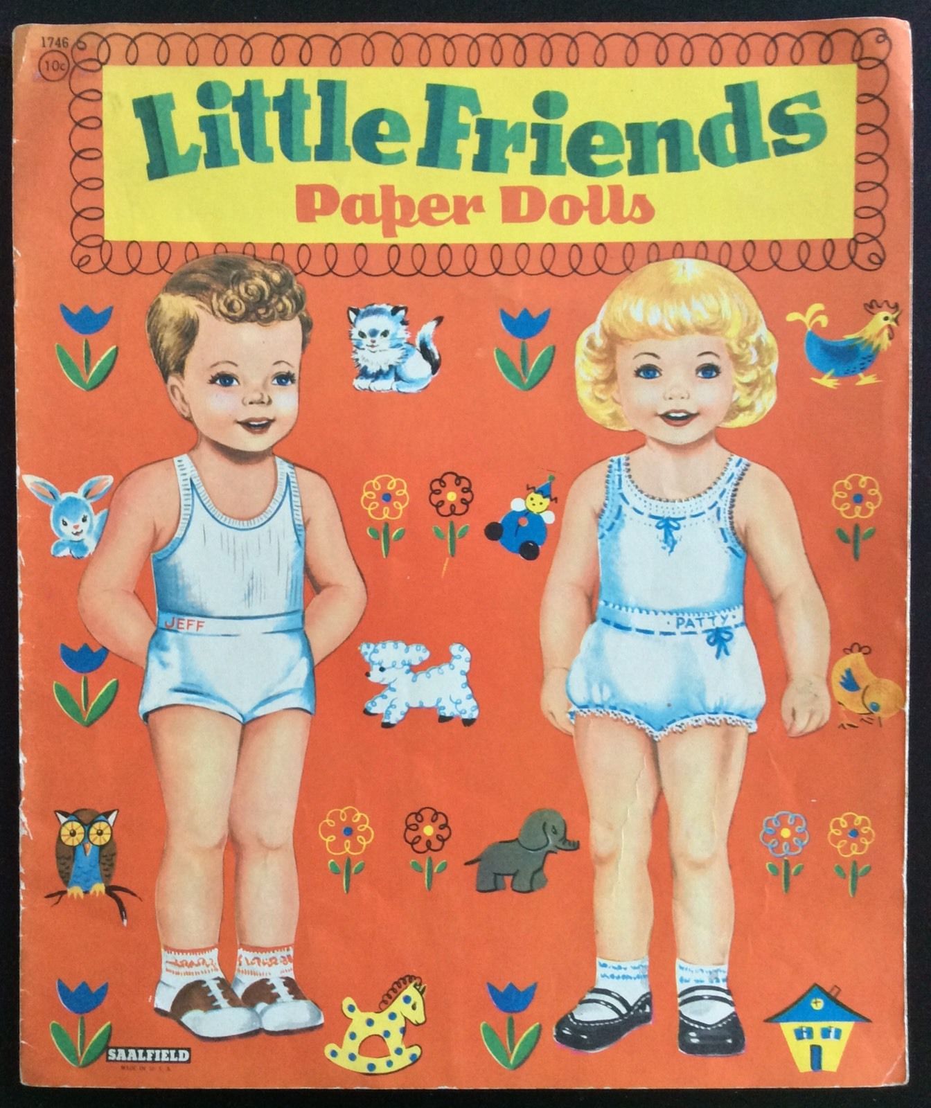 Original LITTLE FRIENDS Paper Dolls Book, 1954, Uncut, 4 Pages of Clothes