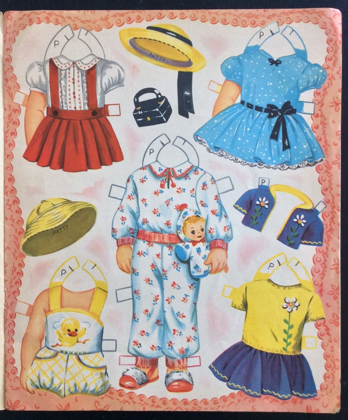 Original LITTLE FRIENDS Paper Dolls Book, 1954, Uncut, 4 Pages of Clothes