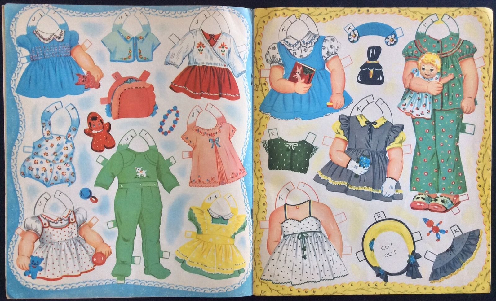 Original LITTLE FRIENDS Paper Dolls Book, 1954, Uncut, 4 Pages of Clothes