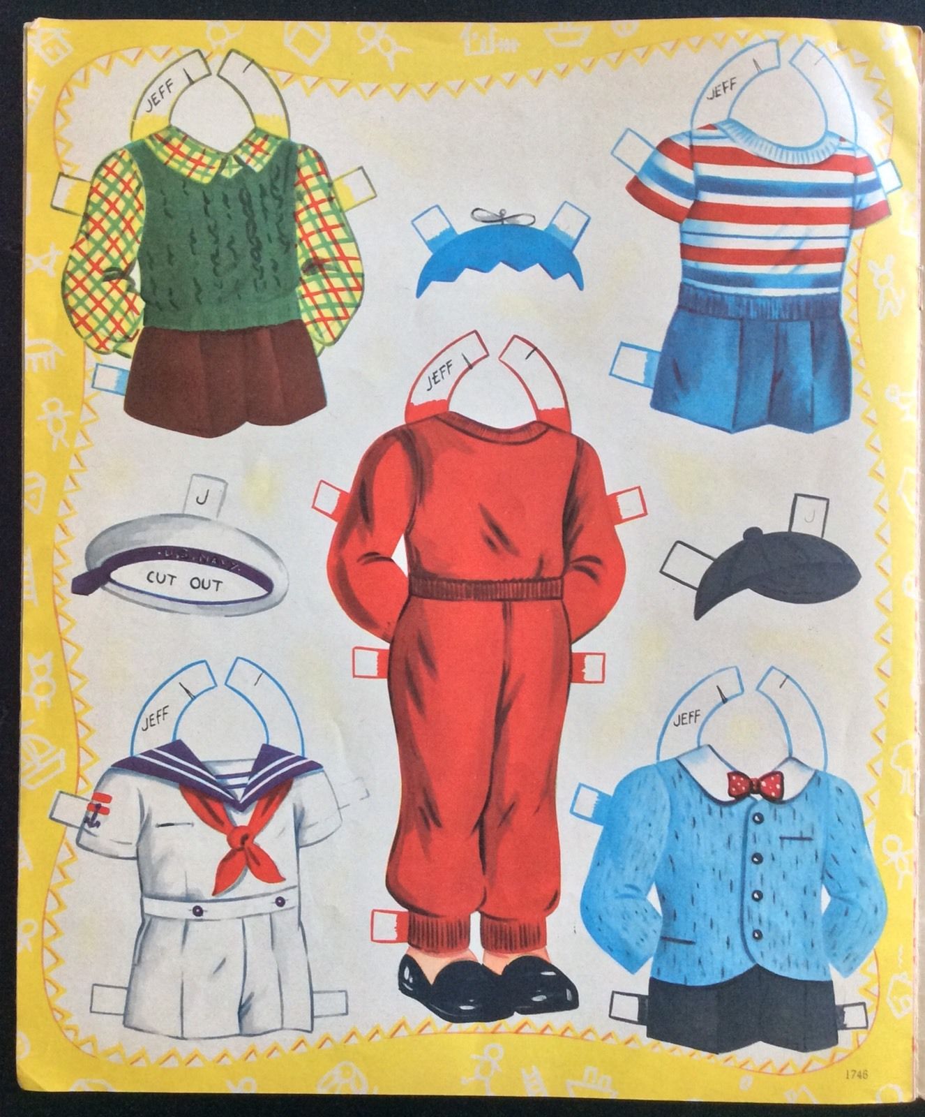 Original LITTLE FRIENDS Paper Dolls Book, 1954, Uncut, 4 Pages of Clothes