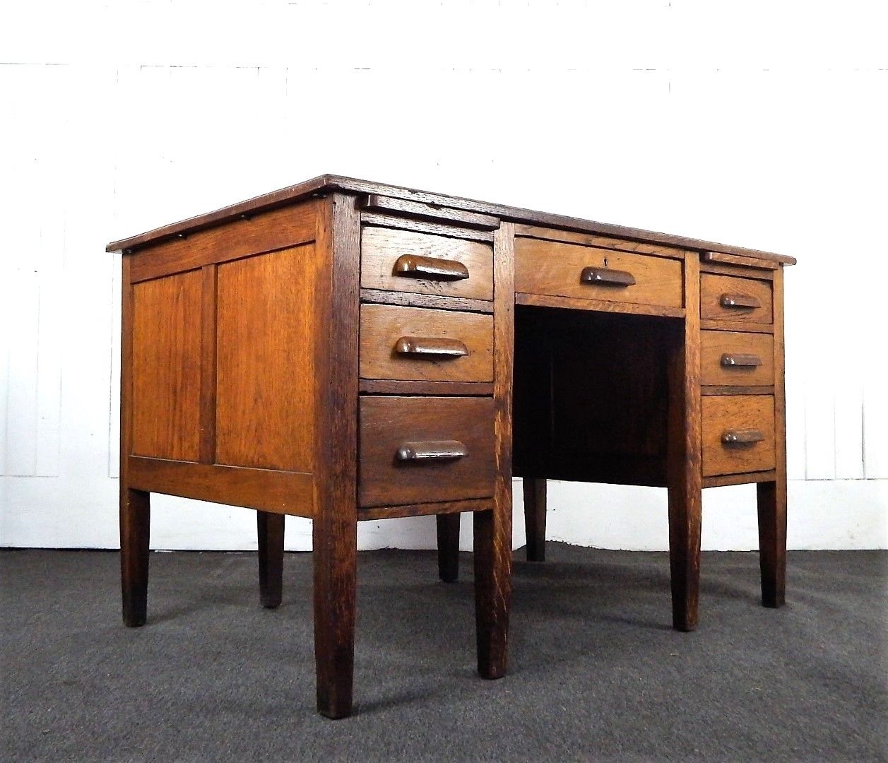 Antique vintage oak writing desk