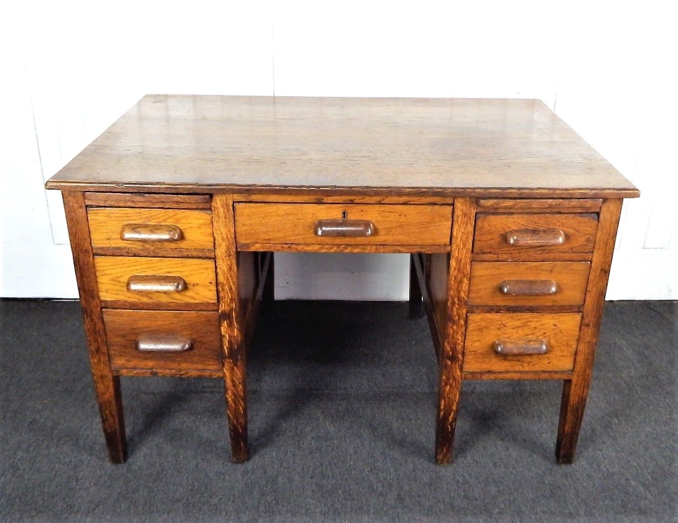 Antique vintage oak writing desk