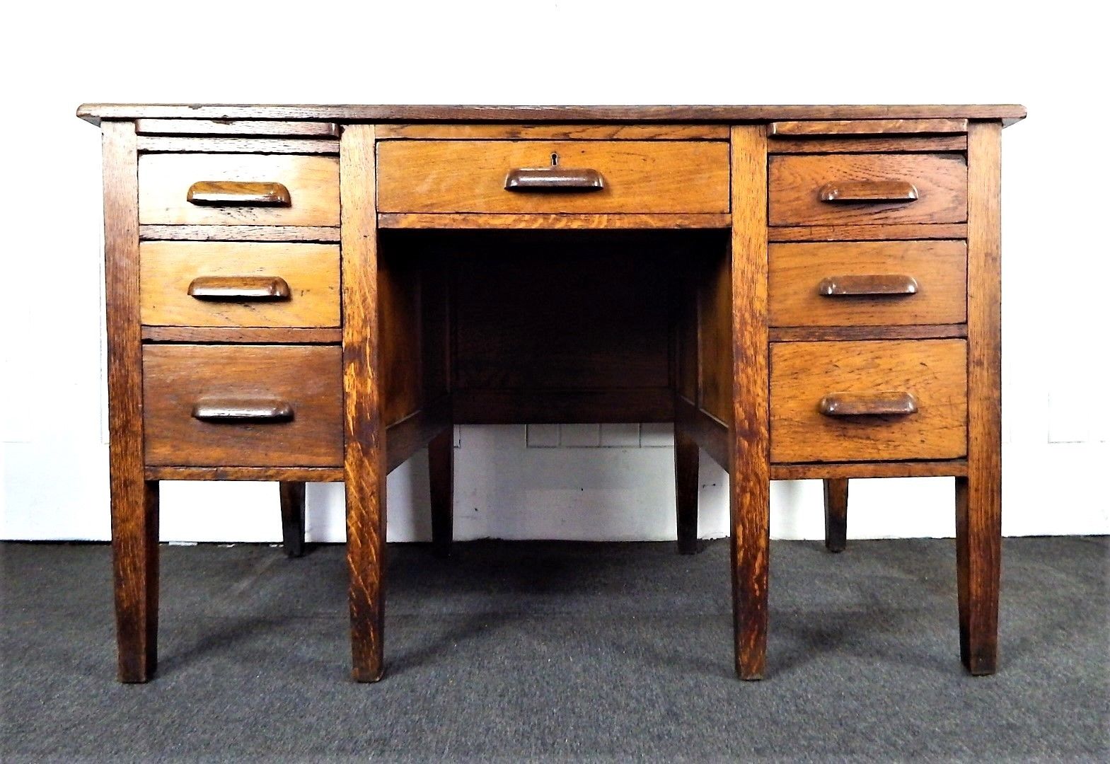 Antique vintage oak writing desk