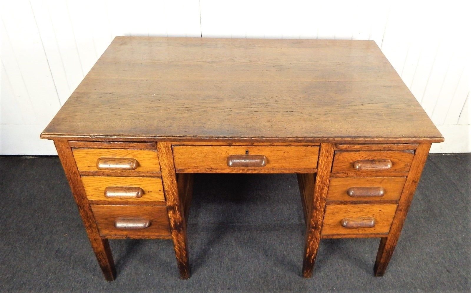 Antique vintage oak writing desk