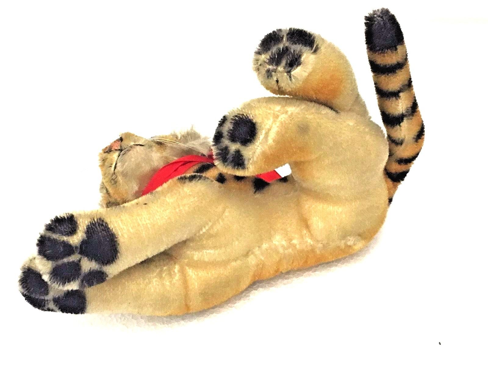 W7 * Vintage Steiff stuffed Mohair Tiger Animal Toy Germany 1960's