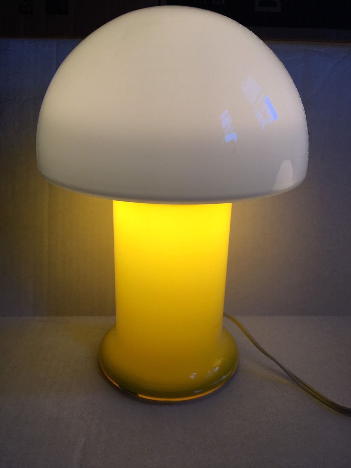 Swedish Mid Century Modern Mushroom ALL Glass TABLE LAMP 60s