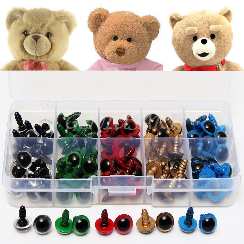 80pcs 8 Mixed Color Plastic Safety Eyes Washers for Animal Toy Teddy Bear Doll