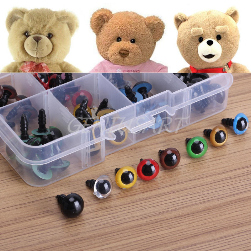 80pcs 8 Mixed Color Plastic Safety Eyes Washers for Animal Toy Teddy Bear Doll