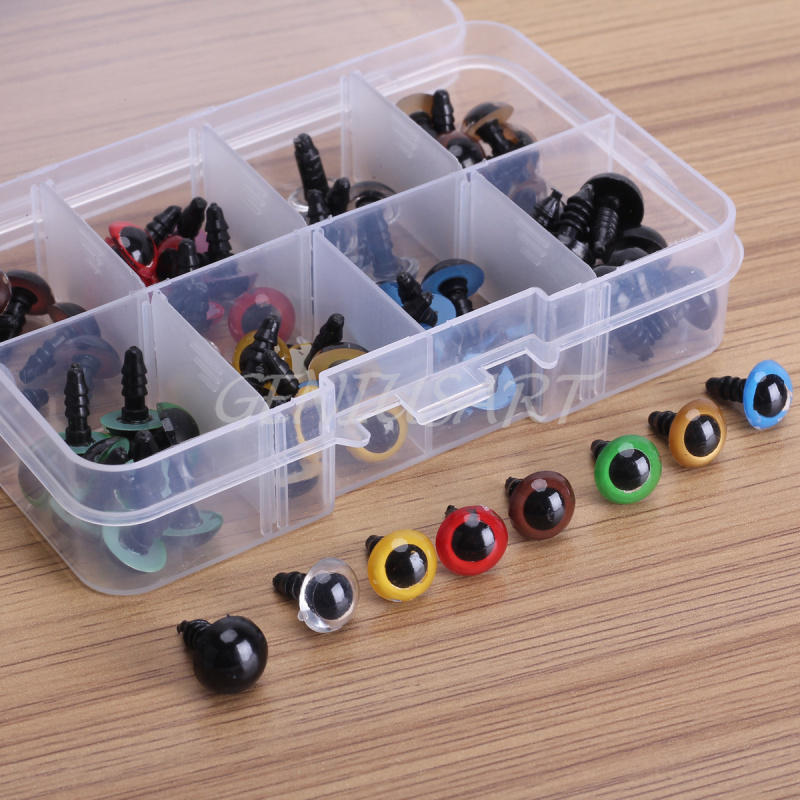 80pcs 8 Mixed Color Plastic Safety Eyes Washers for Animal Toy Teddy Bear Doll