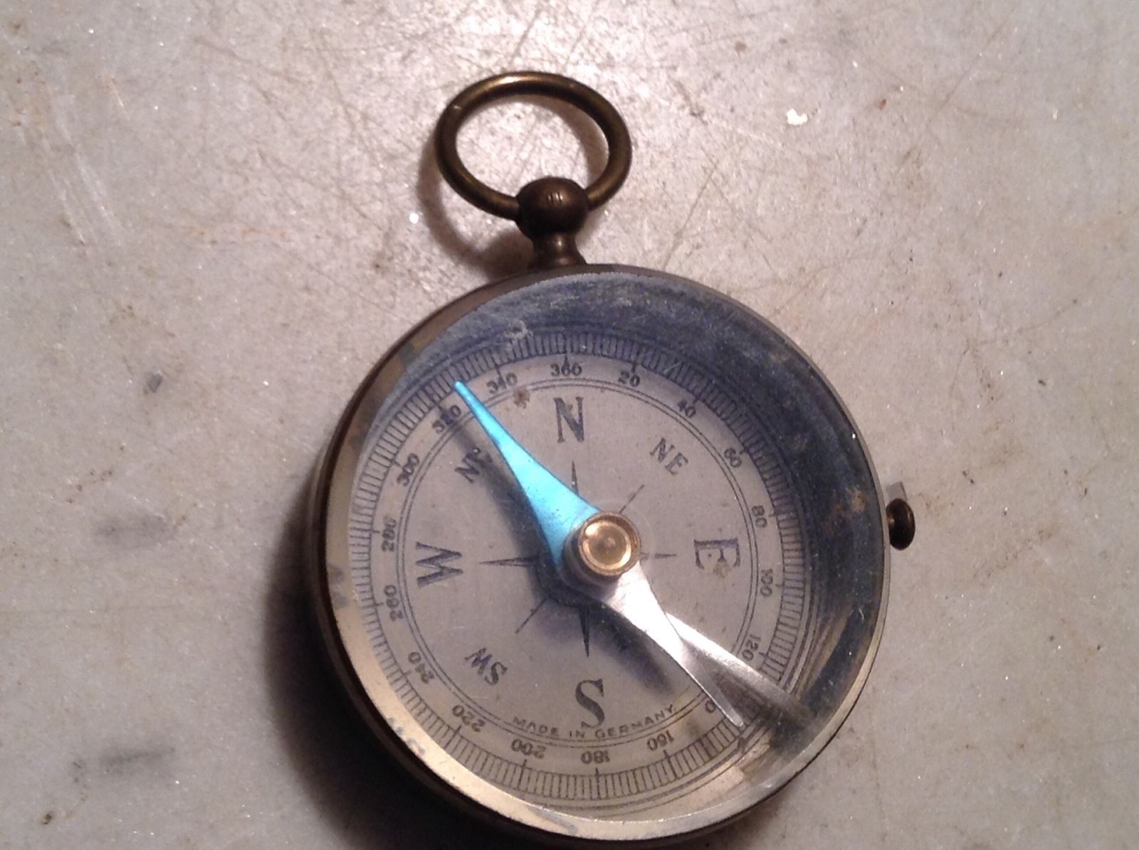 Circa 1900 Antique Brass Compass Made in Germany