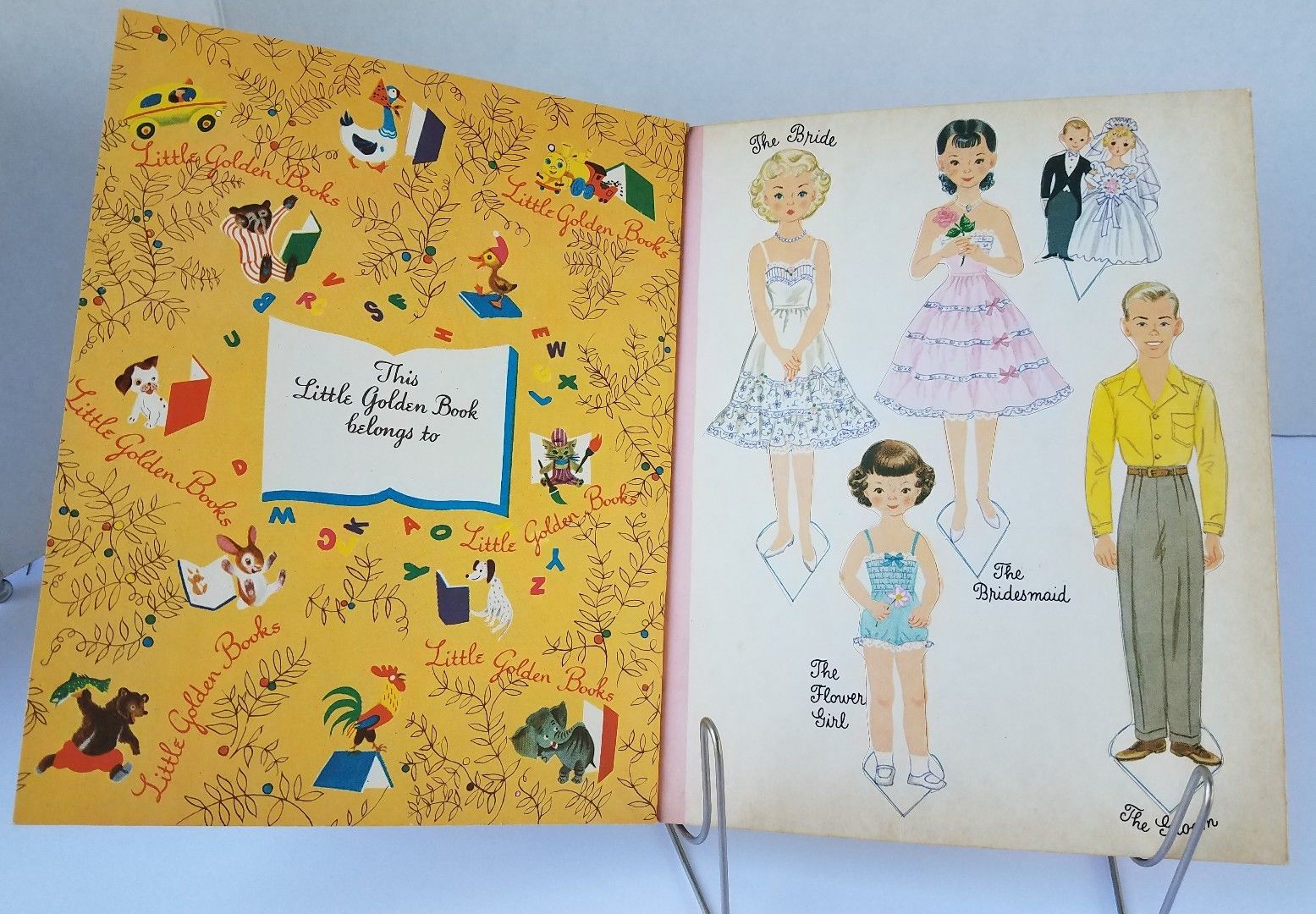 Original 1954~UNCUT "The Paper Doll Wedding"  byHilda Miloche~Little Golden Book