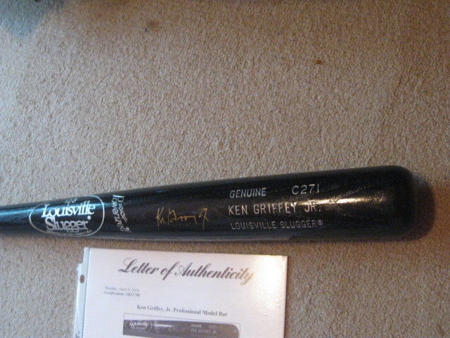 Ken Griffey Jr. Autographed Baseball Bat Game Issue PSA Certified 1989