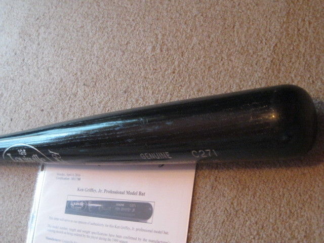 Ken Griffey Jr. Autographed Baseball Bat Game Issue PSA Certified 1989