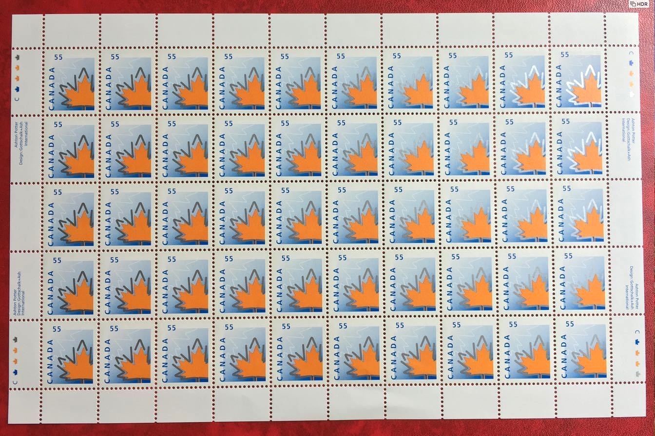 Canada Stamps  Scott #1684 #1685 #1686 Inscription three Sheet 50 stamps MNH