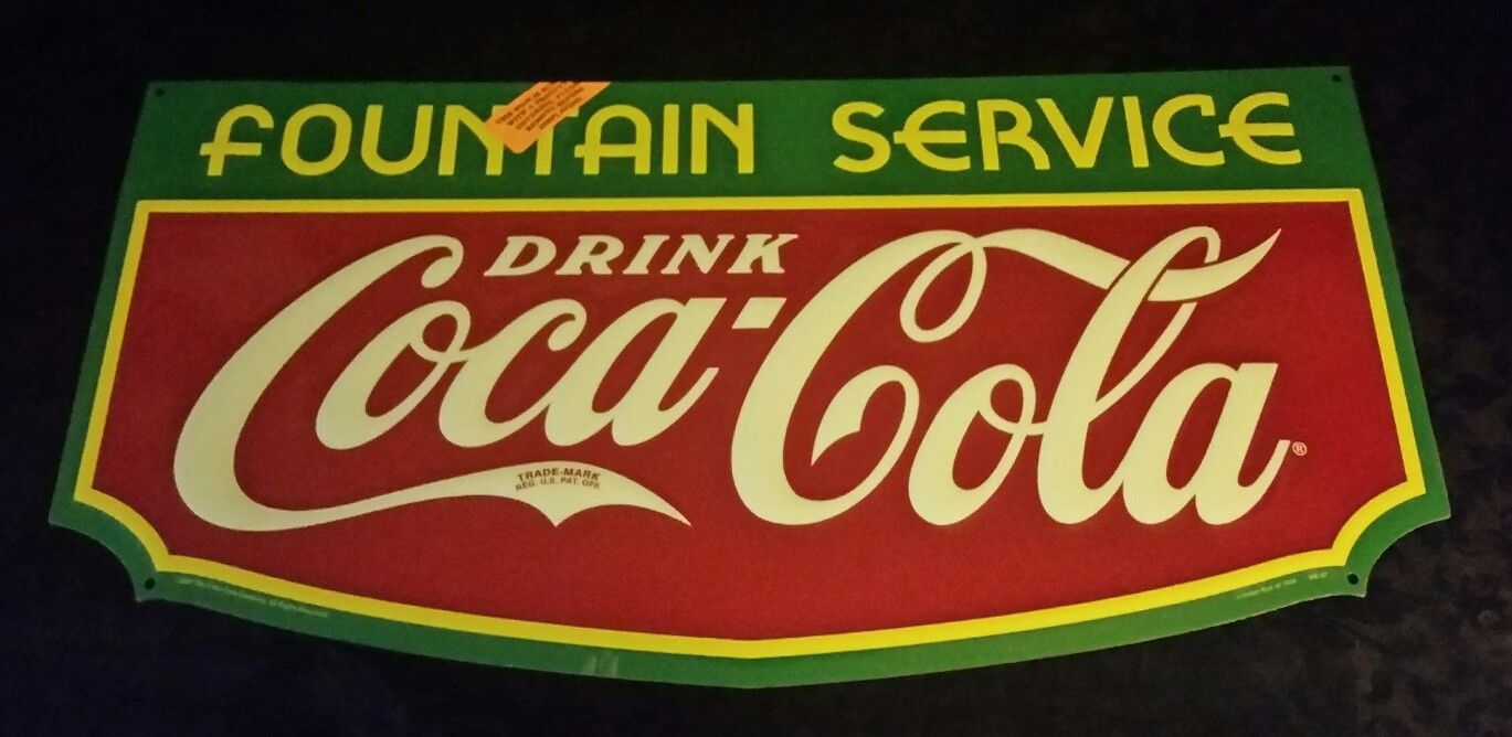 Coca Cola 2007 Fountain Service Tin Embossed Sign /1000 Made