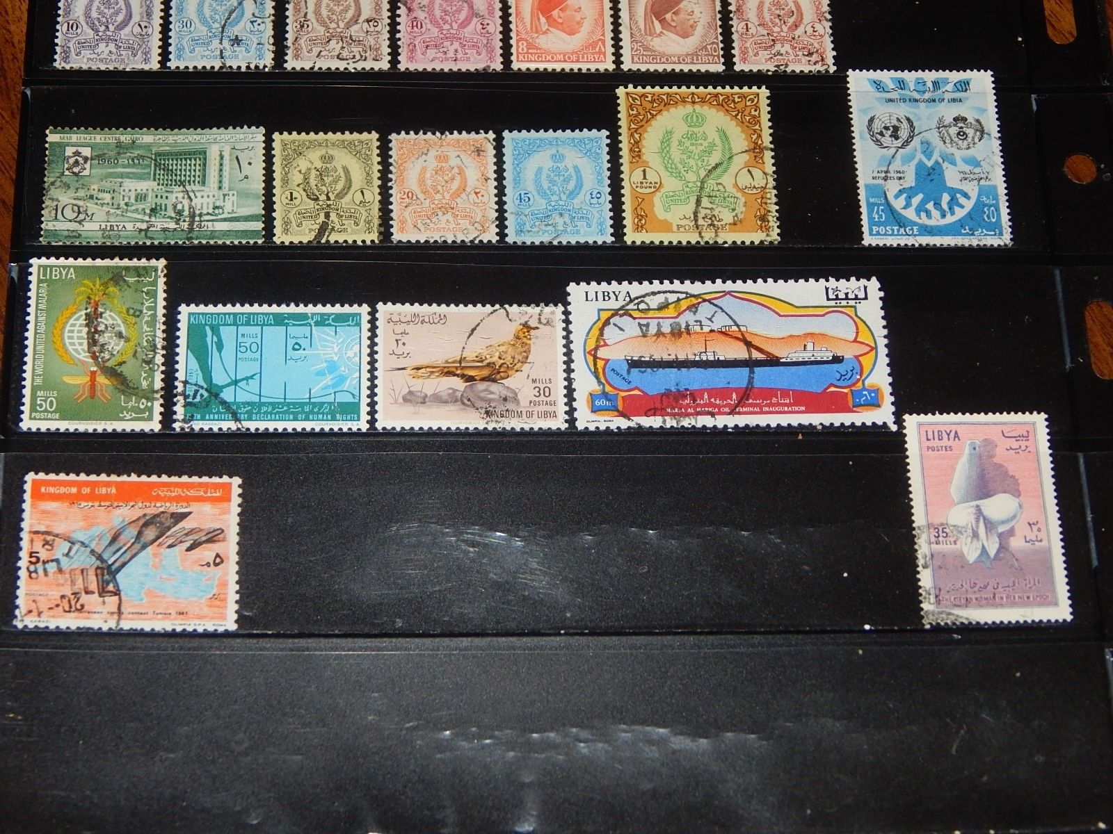 Libya stamps - 31 mint hinged and used early stamps - great group !!