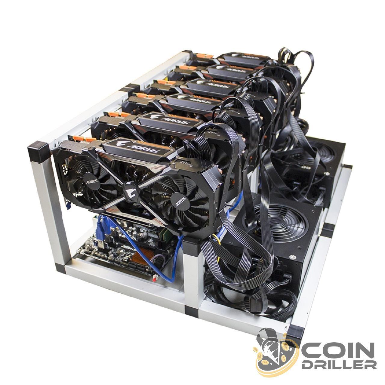 CoinDriller Zcash GPU Mining Rig 4500 Sol/s 240 MH/s 6x GTX1080TI Crypto Miner