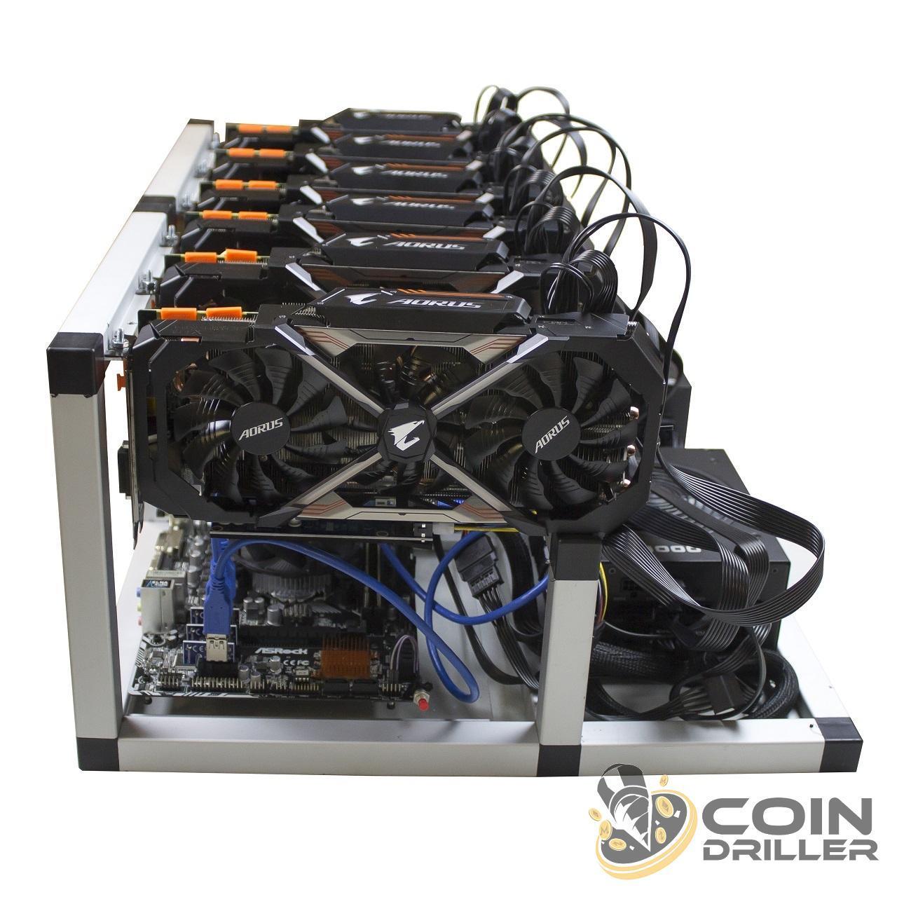 CoinDriller Zcash GPU Mining Rig 4500 Sol/s 240 MH/s 6x GTX1080TI Crypto Miner