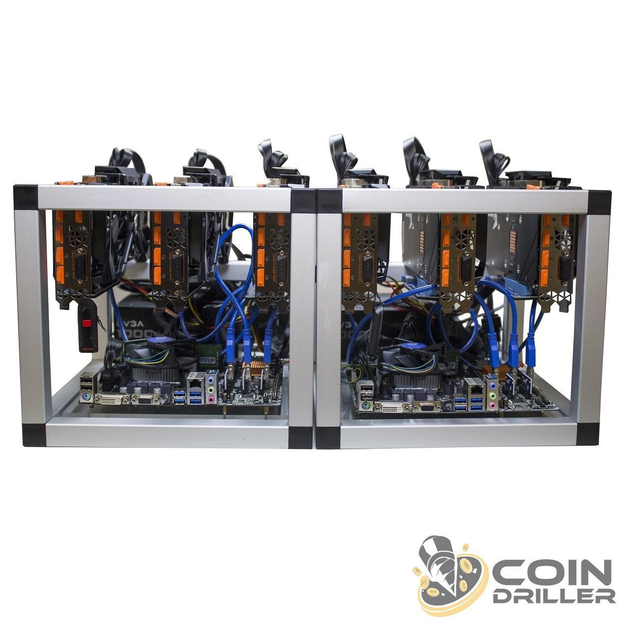 CoinDriller Zcash GPU Mining Rig 4500 Sol/s 240 MH/s 6x GTX1080TI Crypto Miner