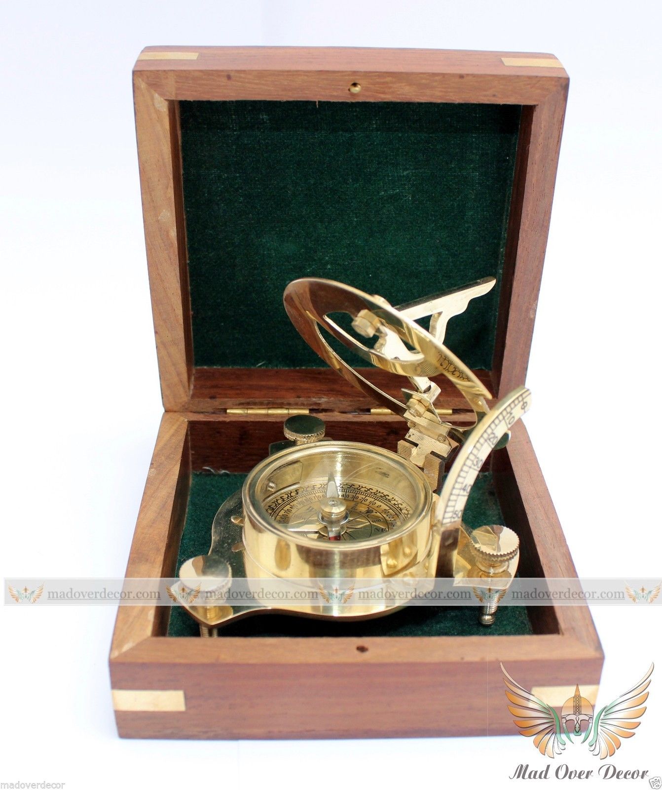 VINTAGE MARITIME WEST LONDON ANTIQUE BRASS SUNDIAL COMPASS NAUTICAL DECOR GIFT