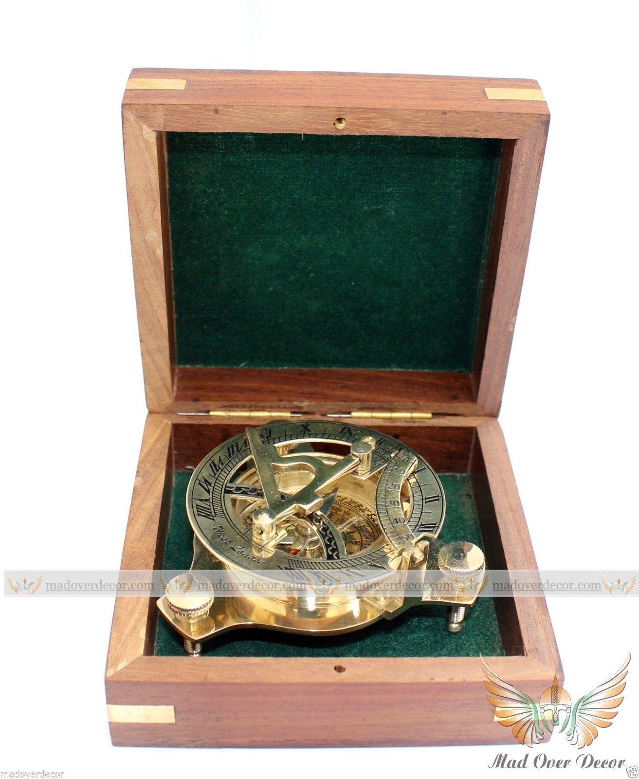 VINTAGE MARITIME WEST LONDON ANTIQUE BRASS SUNDIAL COMPASS NAUTICAL DECOR GIFT