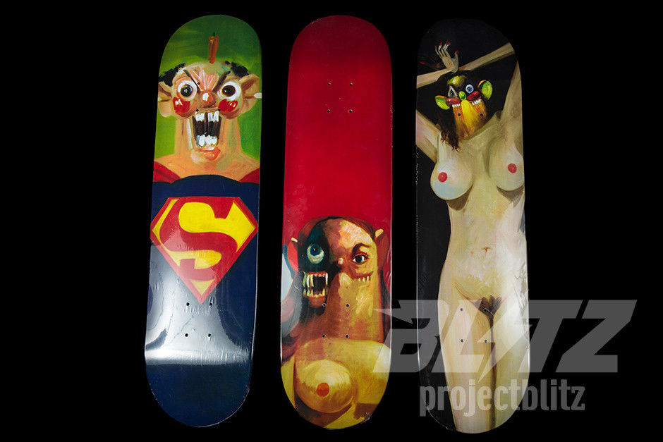 SUPREME / GEORGE CONDO SKATEBOARD DECK SET OF 3 RARE ART