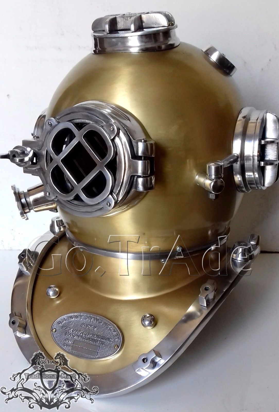 Vintage Antique Morse U.S Navy Diving Divers Helmet Solid Steel & Aluminium Gift