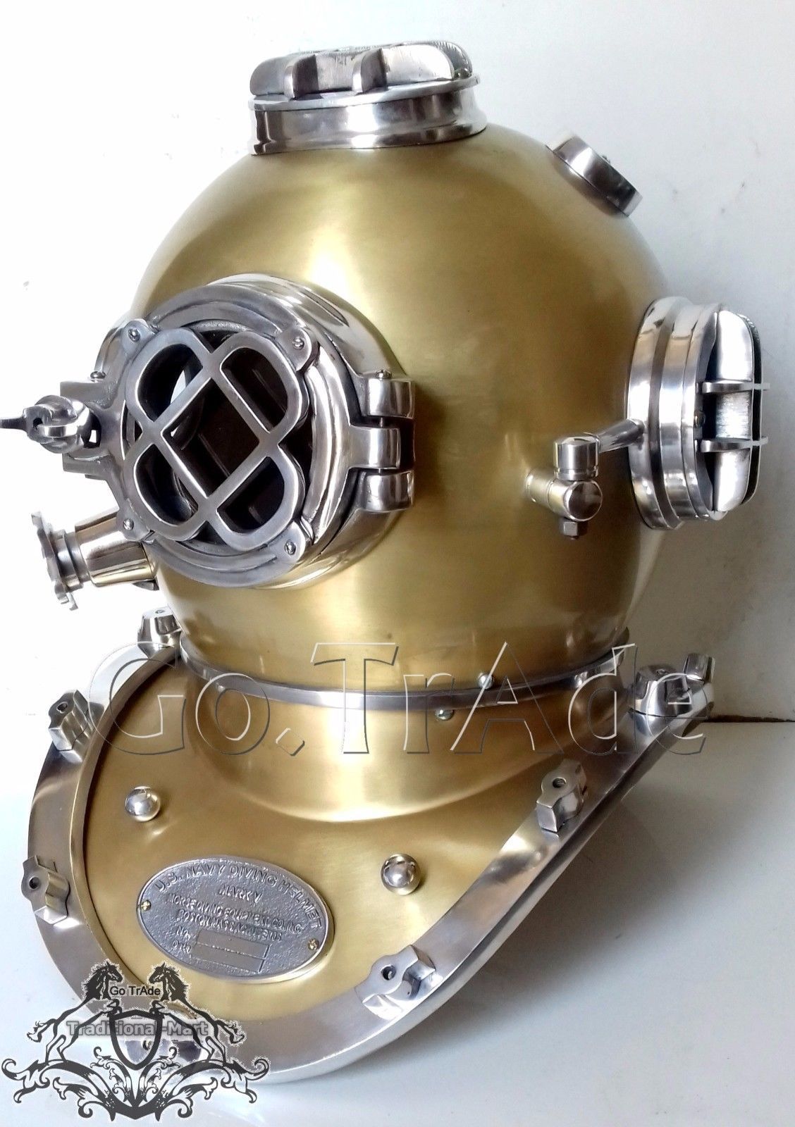 Vintage Antique Morse U.S Navy Diving Divers Helmet Solid Steel & Aluminium Gift