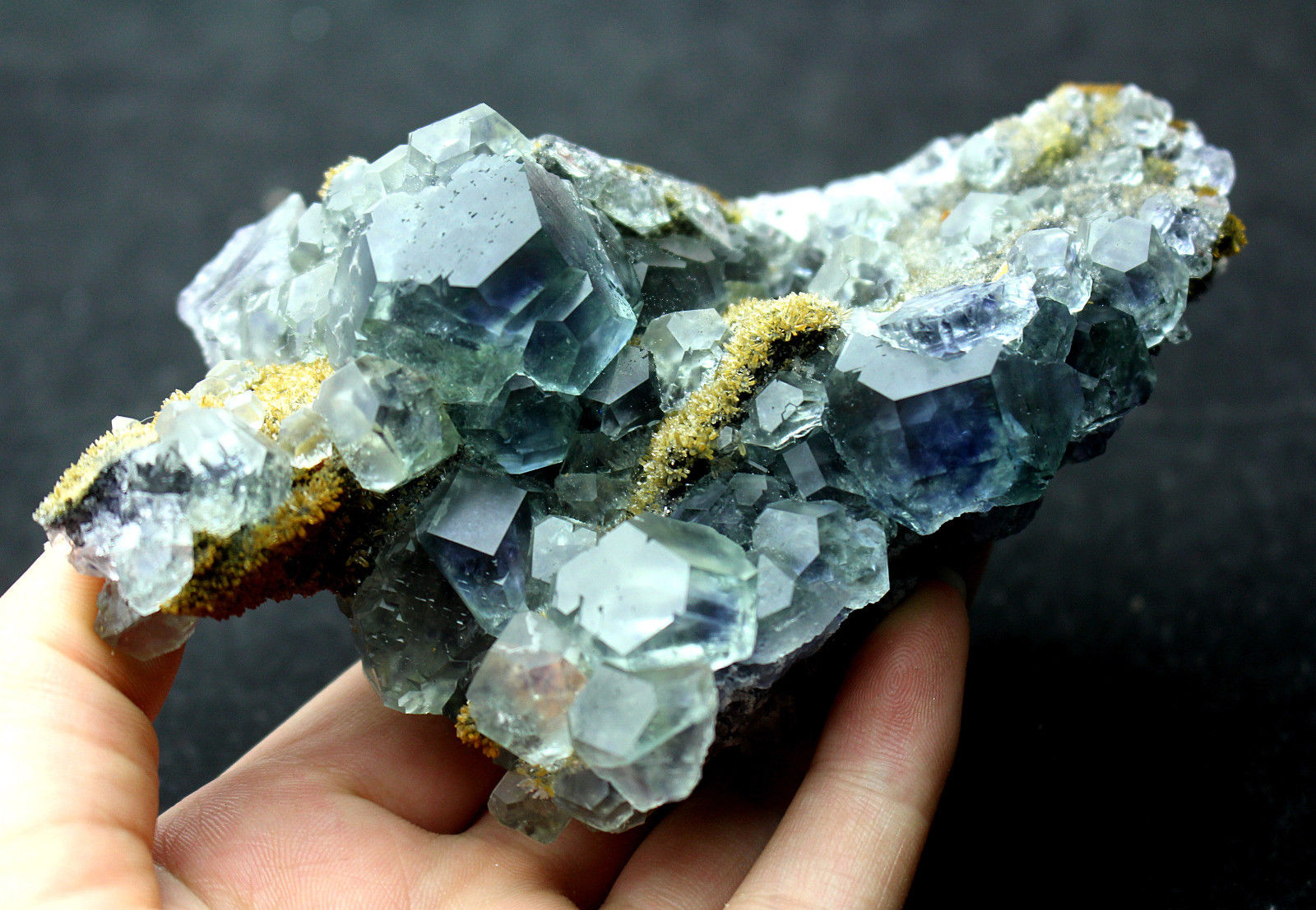 399.5g  NATURAL Green.Blue FLUORITE Quartz Crystal Cluster  Mineral Specimen