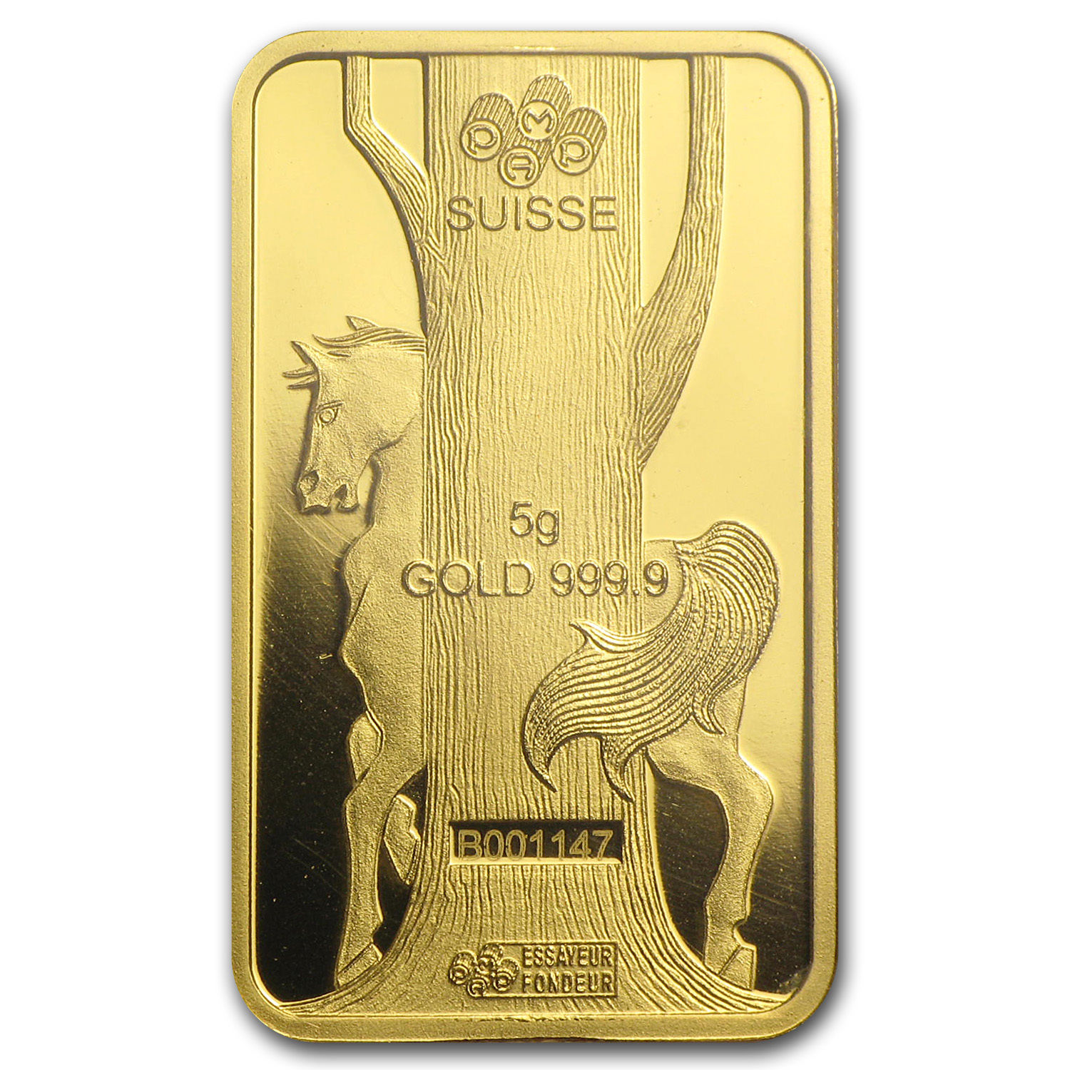 5 gram Gold Bar - PAMP Suisse Year of the Horse (In Assay) - SKU #80094