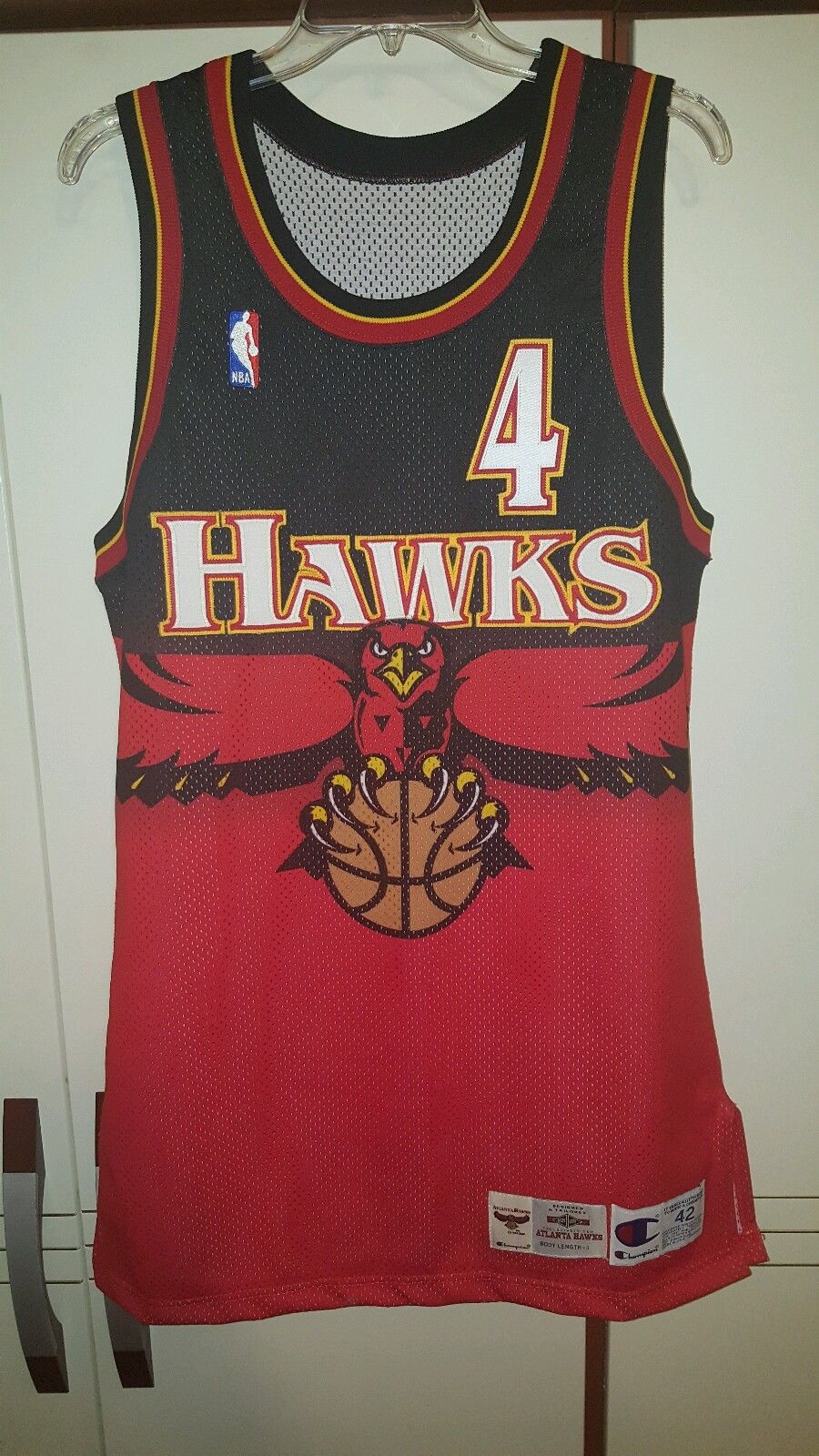 Spud Webb 1995-96 Atlanta Hawks Authentic NBA Game Jersey Size 42+3