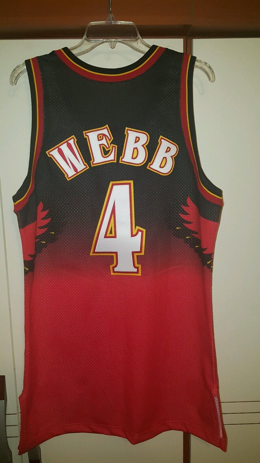 Spud Webb 1995-96 Atlanta Hawks Authentic NBA Game Jersey Size 42+3