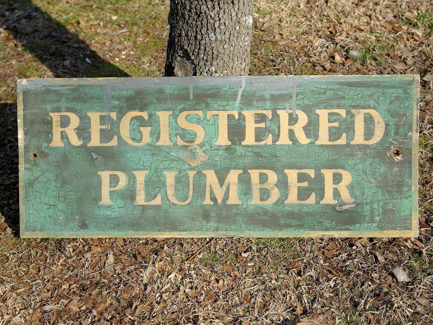 Sweet 19th Century Folk Art Plumber Sign