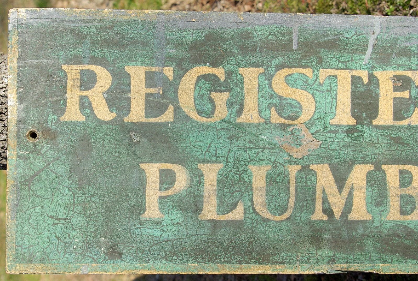 Sweet 19th Century Folk Art Plumber Sign