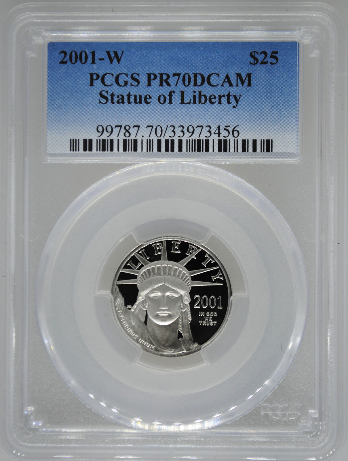 2001-W PCGS PR70 1/4 oz Proof Platinum Eagle $25