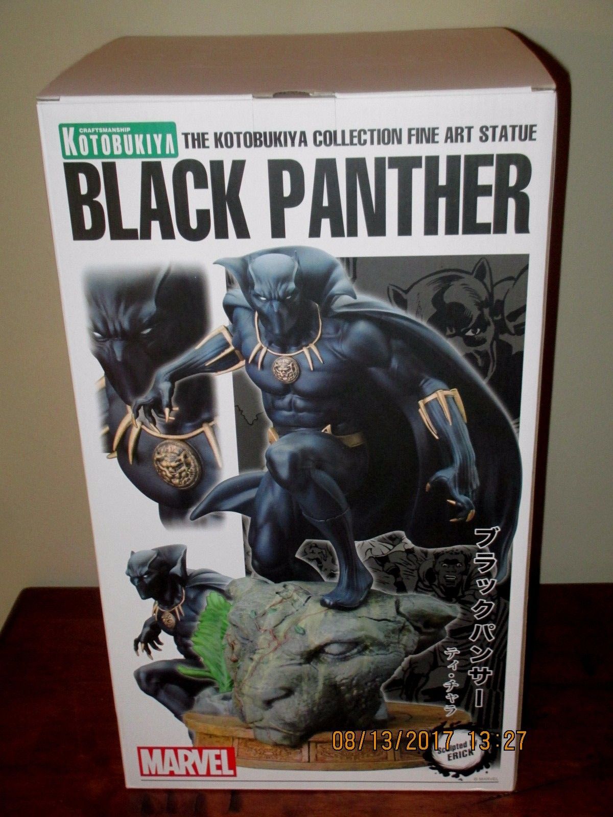 U.S. BIDS ONLY KOTOBUKIYA MARVEL BLACK PANTHER FINE ART  STATUE #1769/3000 MIB