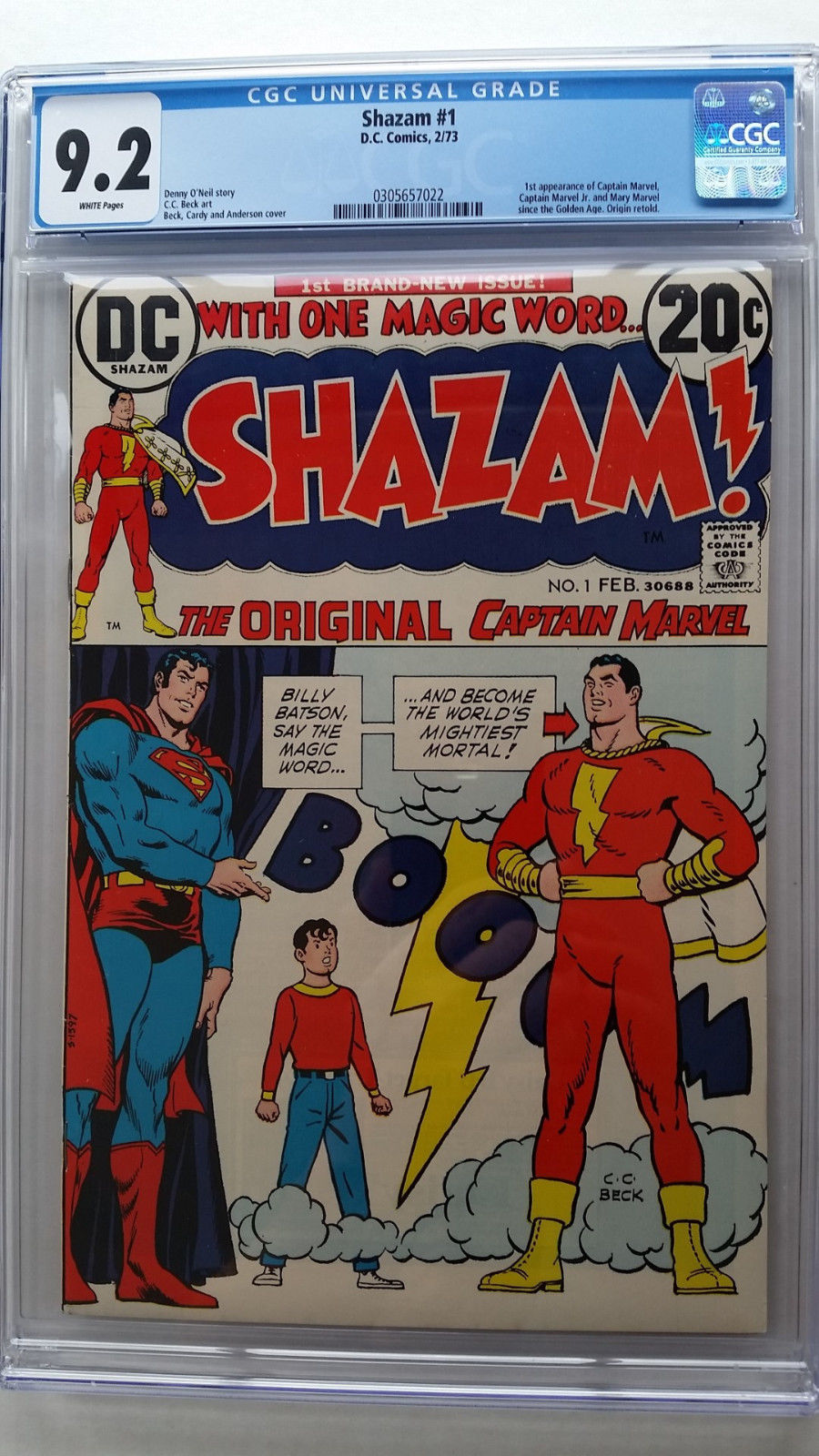 Shazam #1 CGC 9.2 NM-  1st Appearance Origin Since Golden Age