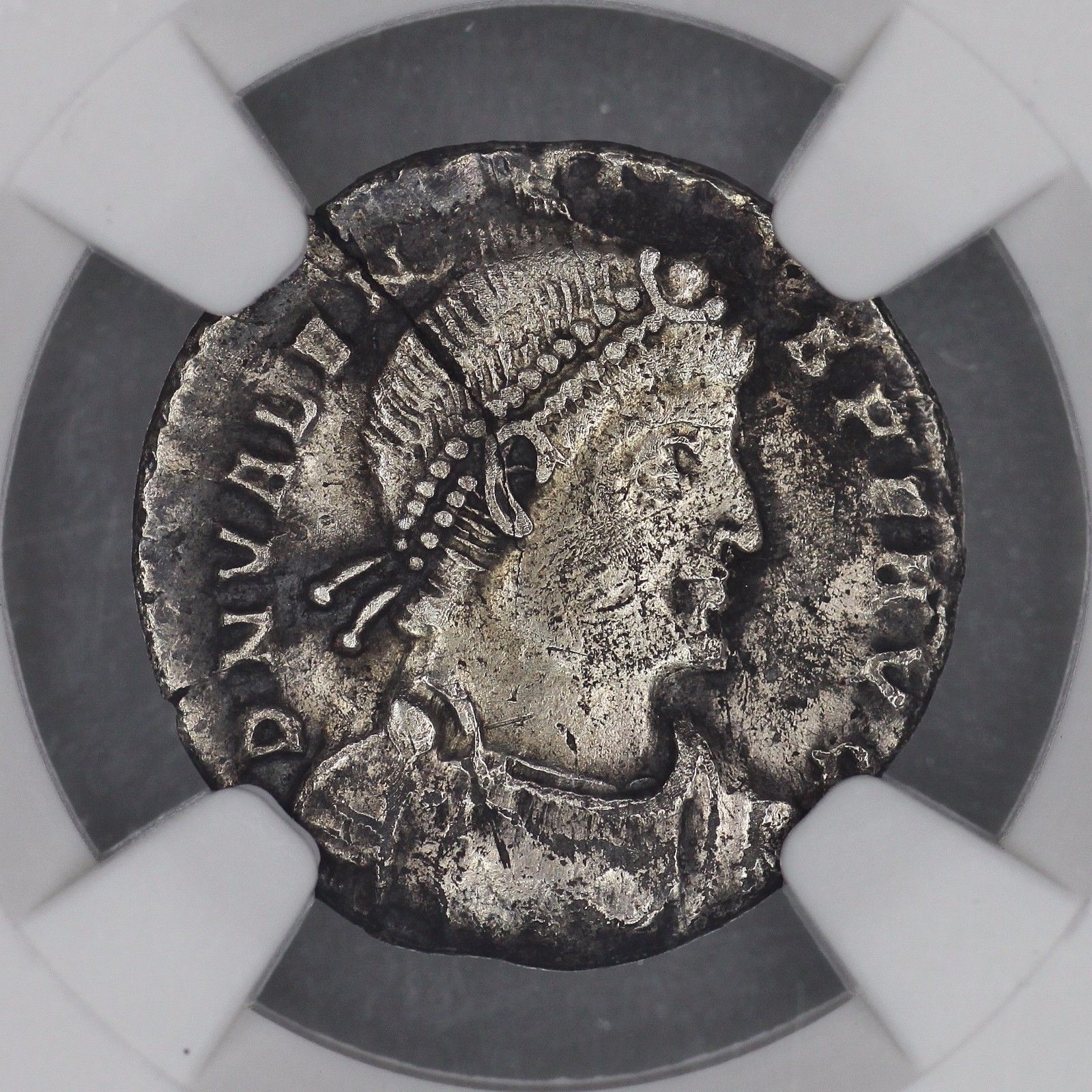 VALENS 364-378 AD Silver Siliqua Lugdunum Authentic Ancient Roman Coin NGC Ch VF