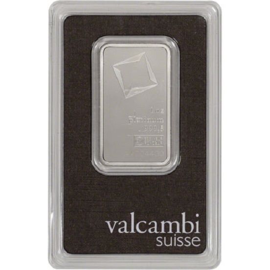 1 oz. Platinum Bar - Valcambi Suisse - 999.5 Fine Brand New