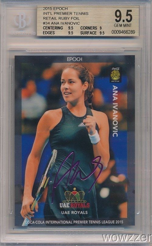 Ana Ivanovic 2015 Epoch Tennis RUBY Foil Facsimile Signature #15/30 BGS 9.5