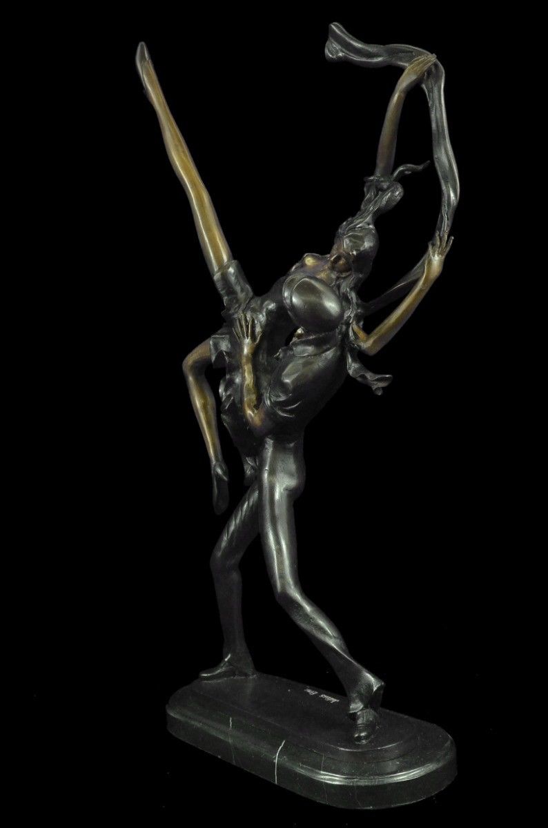 Sculpture Statue Signed J.Erte Modern Art Abstract Nude Dancer Free Shipping Br