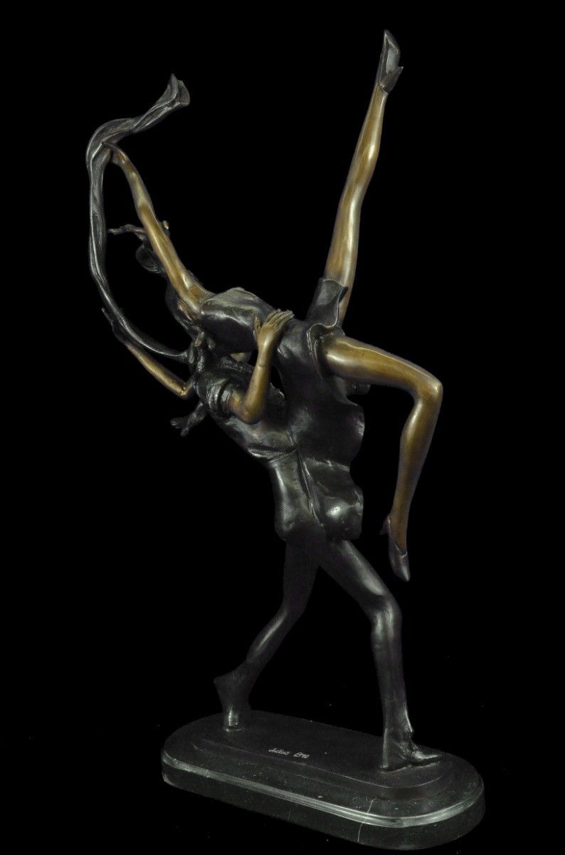 Sculpture Statue Signed J.Erte Modern Art Abstract Nude Dancer Free Shipping Br